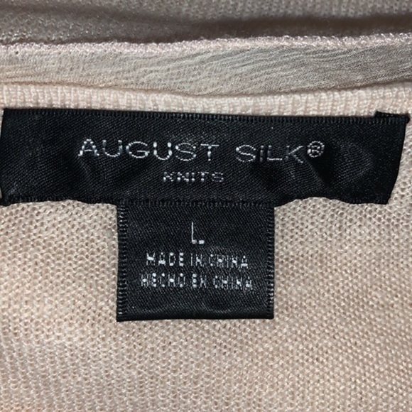 AUGUST SILK LINEN SWEATER BLUSH LADIES SIZE LARGE - Picture 7 of 9
